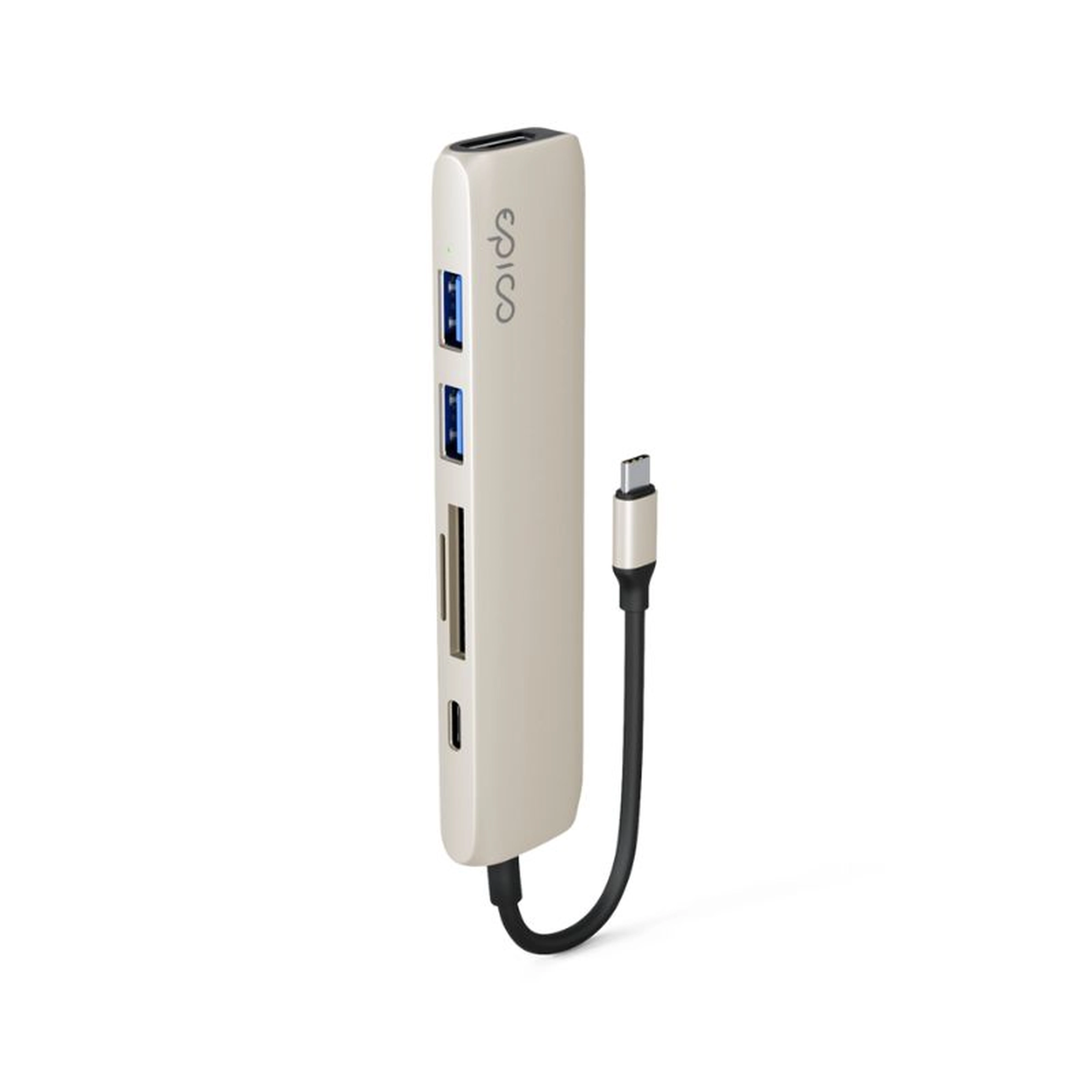 epico 6in1 Aluminium Hub 8K with USB-C connector - starlight